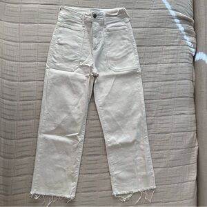 Just Black Denim white high waisted wide leg jeans